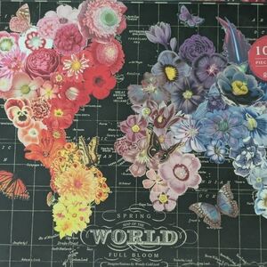 Floral World Map Puzzle
